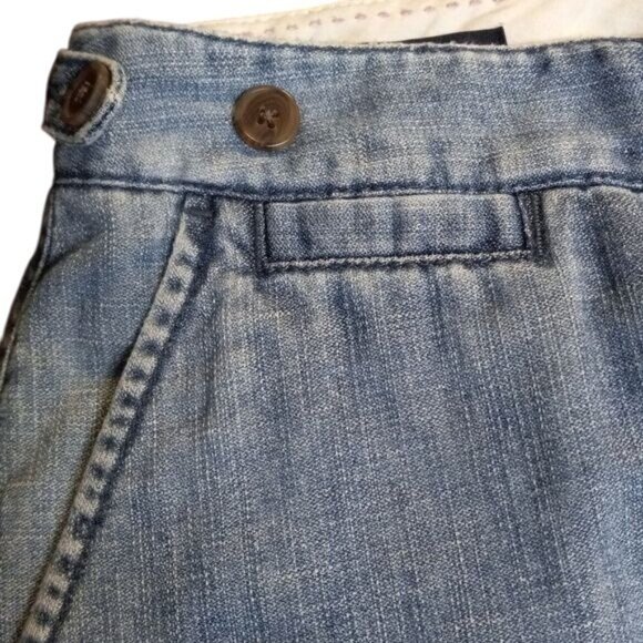 Lands End Size 6P Capri Pants Womens Denim Linen Blend Wide Leg - Picture 3 of 11